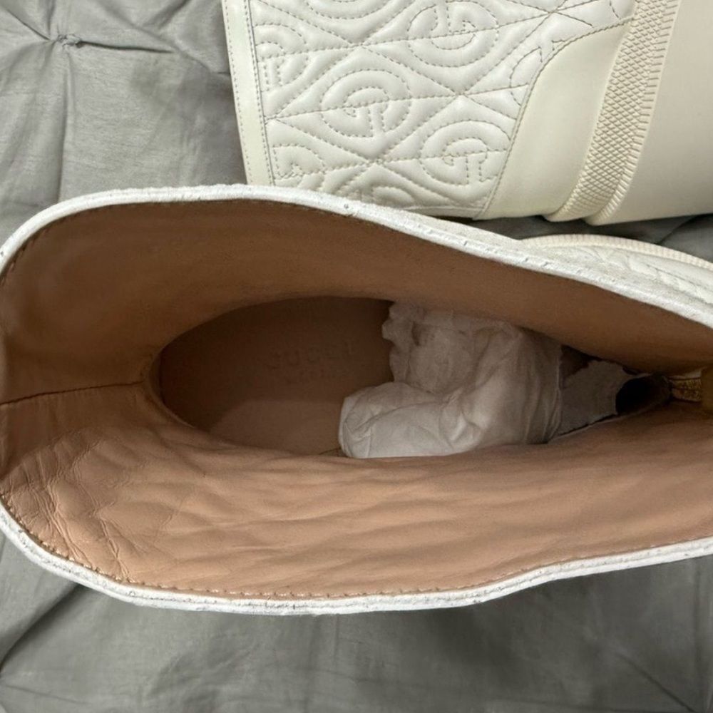 Gucci Women’s White Quilted Leather Zip Boots – Size 10 – Brand New With Box - Picture 9 of 12
